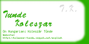 tunde koleszar business card