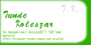 tunde koleszar business card